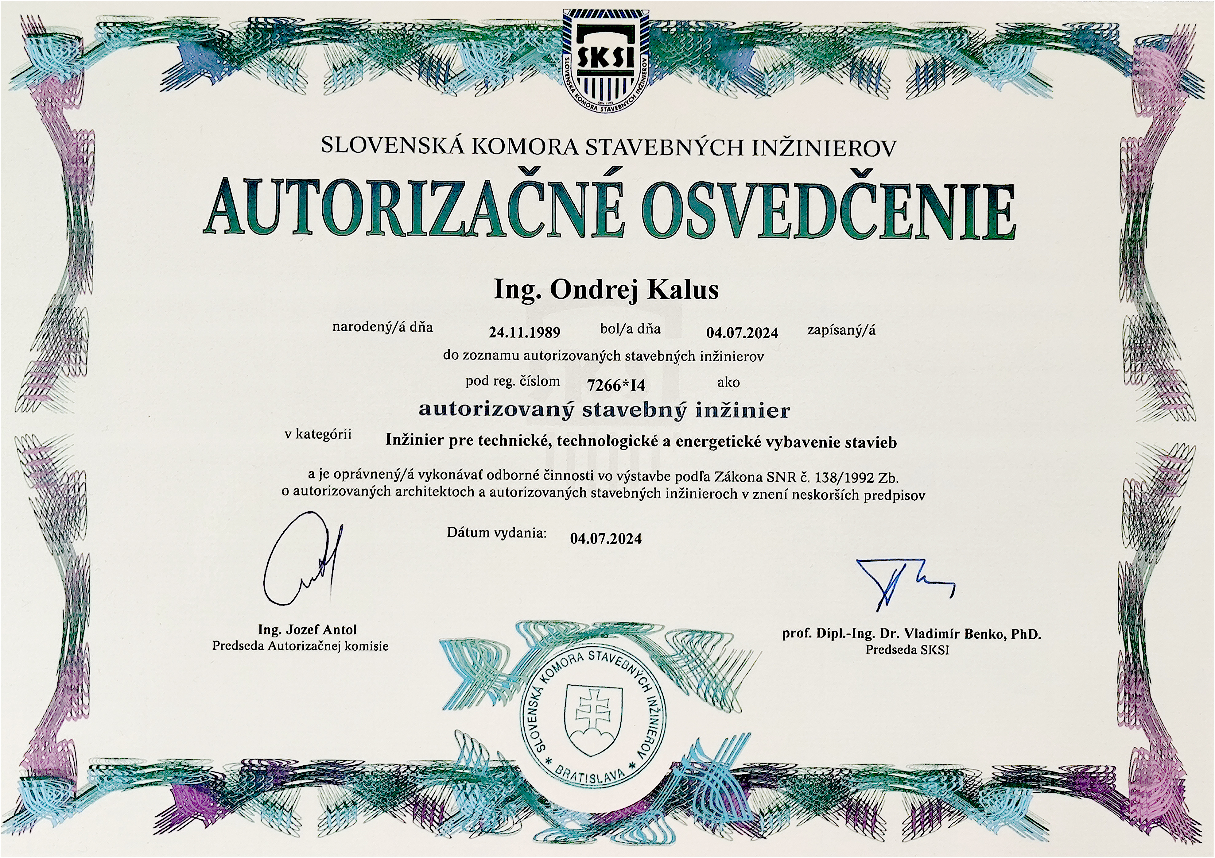 Certifikat full
